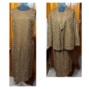 St. John "Bronze Brilliance" Dress & Jacket